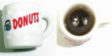 Dollhouse Miniature Donut Mug Of Coffee - Filled